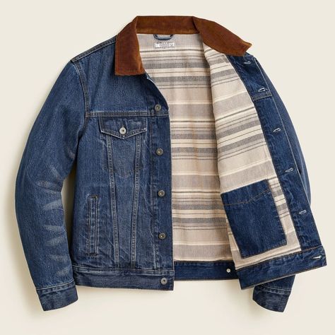 Western Wardrobe, Guy Gifts, Sherpa Denim Jacket, Denim Jacket Fashion, Jean Jacket Men, Lined Denim Jacket, Outfits Hombre, Western Jacket, Guys Clothing Styles