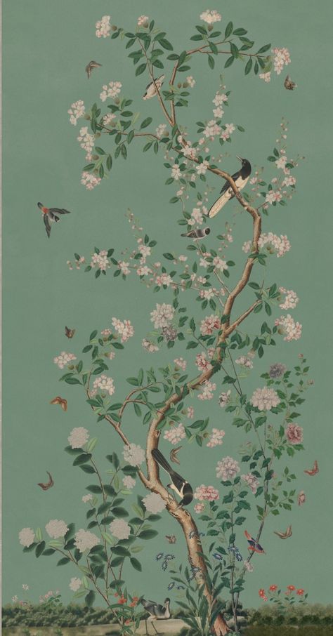 About our chinoiserie wallpapers — Allyson McDermott Chinese Wallpaper, Chinese Design, Chinoiserie Wallpaper, Chinese Garden, Wallpaper Trends, Wedding 2024, Wallpaper Designs, Bathroom Wallpaper, Floral Wallpaper