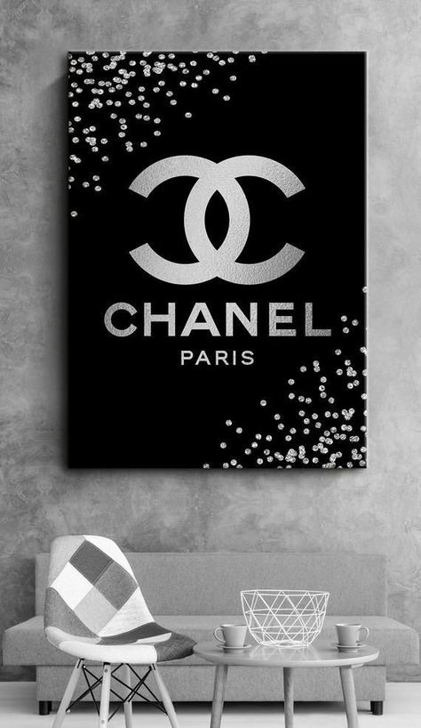 Chanel Decoration, Chanel Inspired Room, Chanel Wall Decor, Chanel Canvas Art, Multi Canvas Painting, Chanel Wall Art, Chanel Decor, Wall Art Fashion, Chanel Art