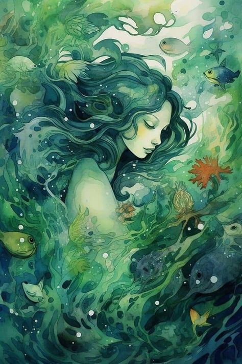 Kunst Inspo, Illustration Kunst, Bel Art, Arte Inspo, Art Et Illustration, Mermaid Art, Art And Illustration, 판타지 아트, Spiritual Art