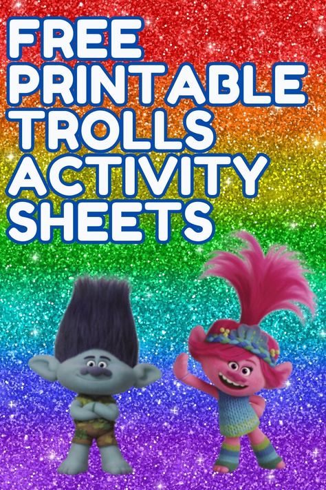 Get ready to unleash your inner Troll and have some coloring, puzzling and gaming fun with these free printable Trolls activity sheets featuring the newest movie Trolls Band Together! Trolls Birthday Party Printables Free, Trolls Birthday Games, Trolls Birthday Activities, Trolls Craft Ideas, Trolls Activities For Kids, Trolls Party Games, Trolls Activities, Trolls Craft, Diy Trolls Birthday Party