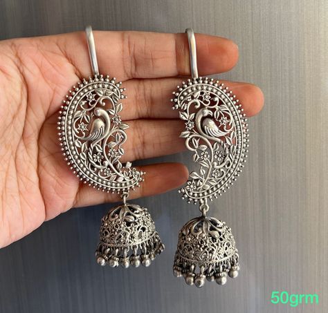 Excited to share the latest addition to my #etsy shop: 925 Solid silver Stud Peacock Design Jhumki earrings, Antique Black silver earring jewelry, stud Silver earrings handmade fashion Jewelry https://etsy.me/3A22whg #silver #anniversary #valentinesday #lovefriendship