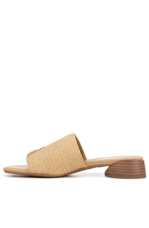 PRICES MAY VARY. Women's slide sandal with stretch raffia upper Eco-conscious linings with soft + sustainable comfort sandals for women Women's slip-on fit dress sandal open square toe with hidden thong post Comfortable slip on sandal with extra padding for added comfort available in medium and wide width 1.18 inch sculpted oval block heel with low heel height for everyday wear Women's comfortable slip on shoe great for many occasions: wear to work, office shoes, dress, events, parties, graduati Vacation Shoes, Womens Slides Sandals, Nude Sandals, Slip On Shoe, Office Shoes, Low Heel Sandals, Womens Slides, Shoes Dress, Fit Dress