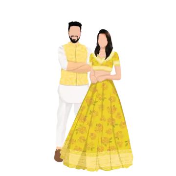 indian wedding couple,haldi couple,haldi attire,wedding dress,bride,traditional wedding,wedding illustration,wedding,marriage,bride and groom,wedding inspiration,indian weddings,indian wedding goals,haldi ceremony,haldi function,indian,lehenga,indian wedding,traditional,groom,haldi,indian bride,indian couple,wedding couple,couple,ethnic,cartoon bride and groom,hindu marriage,yellow lehenga,haldi ceremony girl,wedding outfit groom and bride,wedding outfit,haldi outfits,yellow dress,lehenga and jewellery,women in sari,bridal attire,decoration,couple pose,traditional indian dress Couple In Indian Outfit, Haldi Ceremony Caricature, Haldi Bride And Groom, Haldi Caricature Couple, Haldi Couple Illustration, Indian Wedding Couple Illustration, Haldi Caricature, Wedding Caricature Couple, Pakistani Wedding Couple