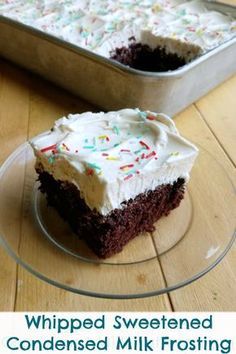 This silky whipped frosting is so soft it's like eating a cloud. It is perfect for spreading over a cake and may even win over those folks who don't like frosting because it's too sweet. #frosting #desserts #cake #recipes #food Pudding Frosting Without Cool Whip, Sweetened Condensed Milk Frosting, Condensed Milk Frosting, Frosting Desserts, Milk Frosting, Fruit Chocolate, Whipped Frosting, Cake Frosting Recipe, Desserts Cake