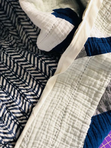 Gauze Quilt, Quilt Diy, Indigo Quilt, Whole Cloth Quilts, Diy Xmas Gifts, Quilt Binding, Diy Quilt, Double Gauze, Baby Quilt