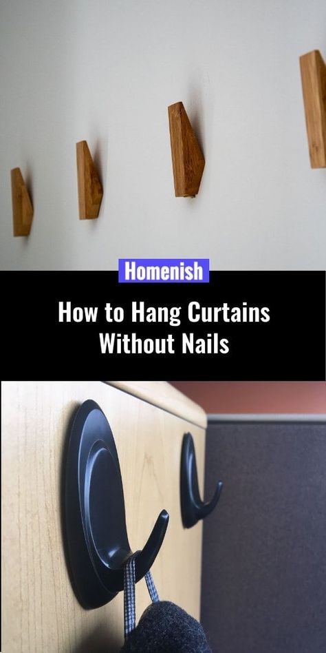 Curtains Without Rods, Loft Curtains, Curtains Without Drilling, Magnetic Curtain Rods, How To Hang Curtains, Roll Up Curtains, Curtain Alternatives, Diy Curtain Rods, Boho Bedroom Colorful