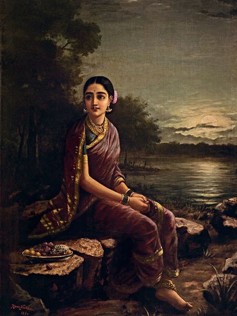 Ravivarma Paintings, Most Expensive Painting, Expensive Paintings, Ravi Varma, Raja Ravi Varma, Indian Literature, World Famous Paintings, Indian Women Painting, Indian Art Gallery