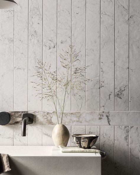 Stone Tile Bathroom, Marble Porcelain Tile, Porcelain Tile Bathroom, Marble Effect Tiles, Marble Tile Bathroom, Mandarin Stone, Marble Showers, Bathroom Design Inspiration, Marble Look Tile