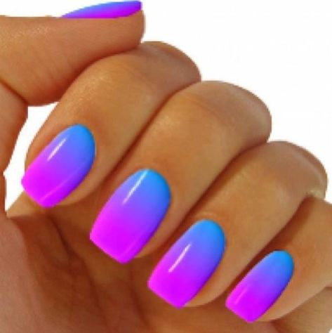 Blue and pink cute and awesome tori wants them like that Dominican Nails, Gelový Lak, Ombre Nail Design, Blue Ombre Nails, Ombre Nail Art Designs, Gel French Manicure, Unghie Sfumate, Her Nails, Nail Art Ombre