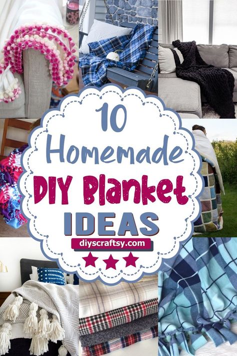 DIY Blanket Ideas Making Blankets No Sew, Easy Tie Blanket, Travel Blanket Diy, Christmas Blankets Diy, Easy Fleece Blanket, Blanket Ideas Sewing, Diy Christmas Blanket, Diy Blanket Ideas, Flannel Blanket Diy