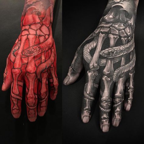 10.6k Likes, 180 Comments - Gara (@gara_tattooer) on Instagram: “Done at @lighthouse_professional_tattoo” Tattoo Main, Full Hand Tattoo, Skull Realistic, Bone Tattoos, Hand Tats, Skeleton Hand Tattoo, Original Tattoos, Hand Tattoos For Guys, Tattoo Life