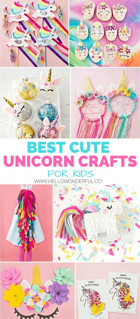 Diy Unicorn Crafts, Diy Unicorn Headband, Unicorn Crafts For Kids, Unicorn Craft, Unicorn Themed Birthday Party, Diy Pinata, Unicorn Ornaments, Unicorn Crafts, Unicorn Decorations