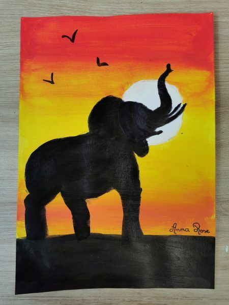 dessin-paysage-animaux-afrique-les-ateliers-creatifs (9) Africa Drawing, African Art Projects, African Theme, Afrique Art, Classroom Art Projects, Paint Nite, Elementary Art Projects, Africa Art, Art Africain