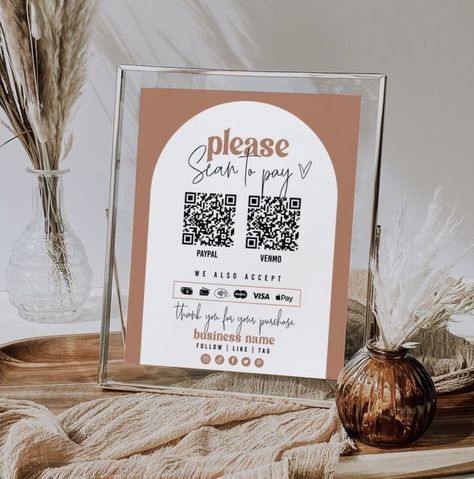 Payment Display Sign, Scan To Pay Sign Ideas, Business Payment Signs, Small Business Payment Sign, Payment Sign Craft Fair, Diy Scan To Pay Sign, Payment Reminder Sign, Scan To Pay Sign Diy, Payment Options Sign