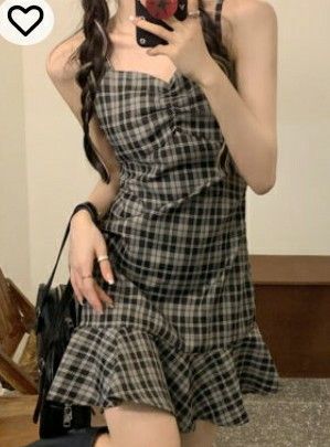 Denim Tube Dress, Checkered Clothes, Pink Bow Dress, Sling Design, Kpop Dress, Fashion Design Classes, High Waist Short, Polka Dot Maxi Dresses, Aespa Winter