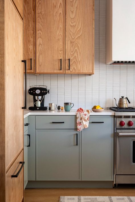 A gut renovation is like getting to start from scratch. Our clients were eager for a new space to raise their young family that reflected their fun personalities. We leaned into a modern costal vibe in the kitchen to create a space that was light and breezy. In the adjacent powder room, we pushed our clients to go for it with a bold botanical wallpaper and funky light fixtures, making it the perfect jewel box space. The primary bathroom (which used to be the second floor kitchen!) is the perfect escape with a moody wet room perfect for a stiff drink and a soothing bath. The basement bath was lovingly nicknamed the “locker room” and proof that a functional space can also be fun. Second Floor Kitchen, Costal Vibe, Fun Basement, Moody Kitchen, Basement Kitchen, The Locker Room, Floor Kitchen, Primary Bathroom, Soothing Bath