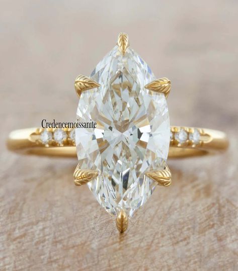 Vintage Inspired Marquise Engagement Ring, Marquis Diamond Engagement Ring, Engagement Rings Marquise Vintage, Types Of Wedding Bands, Dream Engagement Rings Unique, Unique Marquise Engagement Ring, Vintage Marquise Engagement Ring, Mixed Metal Wedding Rings, Marquise Solitaire Ring