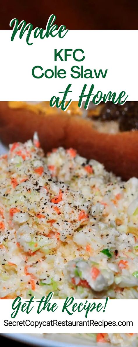 KFC Cole Slaw Restaurant Recipe Kfc Cole Slaw, Recipe For Kentucky Fried Chicken, Slaw Dressing, Kfc Recipe, Kentucky Fried Chicken, Jerky Recipes, Salad Dressing Recipes Homemade, Kentucky Fried, Cole Slaw