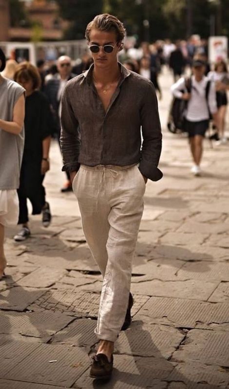 How to Wear & Care for Linen The Easy Way: A Man’s Complete Guide Stil Masculin, Mens Summer Outfits, Mens Fashion Smart, Herren Outfit, Mens Linen, Mens Fashion Casual Outfits, Mode Masculine, Stylish Mens Outfits, Modieuze Outfits