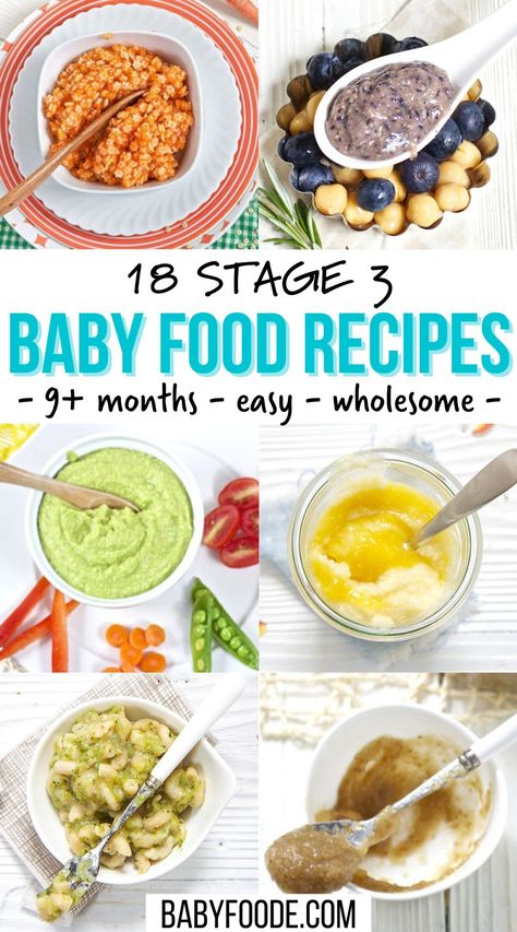 Stage 3 Baby Food Recipes, Baby Food Puree Combinations, Recipes With Meat, Stage 3 Baby Food, 9 Month Old Baby Food, Avocado Baby Food, 9 Month Baby Food, Easy Homemade Baby Food, Baby Food Recipe