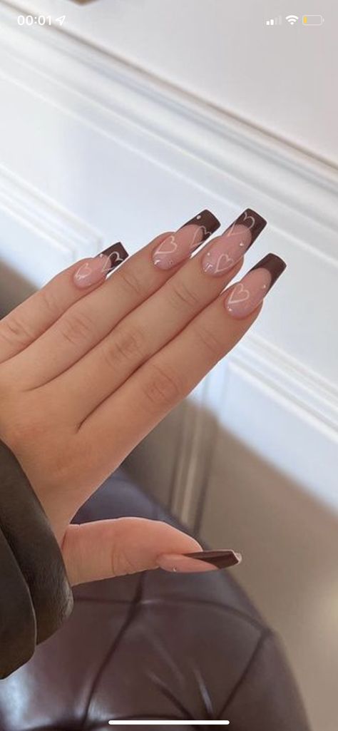 Brown Acrylic Nails, Sassy Nails, Grunge Nails, Basic Nails, Her Nails, Classy Acrylic Nails, Acrylic Nails Coffin Short, Nagel Inspo, Brown Nails