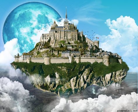 Flying castle by asganafer Flying Castle, Sci Fi City, Castle In The Sky, Fantasy City, Fantasy Castle, Fantasy Setting, Fantasy Places, Brasov, Futuristic City