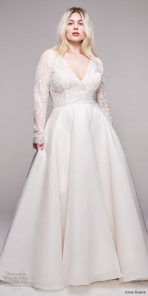 Bridal Plus Size, A Line Ball Gown, Plus Size Wedding Dresses With Sleeves, Plus Size Bridal Dresses, Modest Bridal Gowns, Plus Wedding Dresses, Anne Barge, Western Wedding Dresses, Wedding Inspirasi