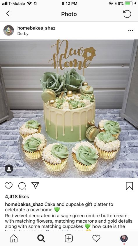 Sage And Gold Birthday Cake, 21st Birthday Sage Green, Sage Green Dessert Table Ideas, 21st Birthday Cake Sage Green, Sage Color Cake, Sweet 16 Cakes Sage Green, Olive Green Birthday Cake, Sage Green Bday Cake, Sage Green And Gold Cupcakes