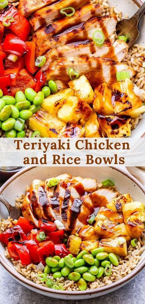 Chicken And Rice Bowls, Teriyaki Chicken And Rice, Healthy Bowls Recipes, Cibo Asiatico, Rice Bowls Recipes, Homemade Teriyaki Sauce, Healthy Bowls, Health Dinner, Dinner Bowls