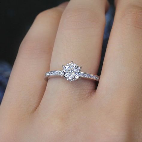 Wedding Rings Engagement Simple Silver, Simple Round Wedding Rings, Simple Silver Wedding Ring, Classic Silver Wedding Rings, Simple Wedding Rings Engagement Silver, Wedding Rings Simple Silver, Simple Wedding Rings Silver, Round Engagement Ring With Wedding Band, Simple Silver Wedding Rings