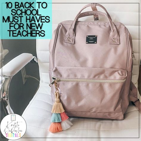 Teacher Bag - Backpack - Top Ten Must Haves for New Teachers Teacher Bag Organization, Best Teacher Bags, Teaching Bag, Fitness Tracker Printable, Printable Workout, Teacher Accessories, School Must Haves, Teacher Must Haves, School Bag Essentials