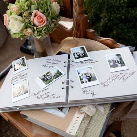 Bridal Shower Games That Don't Suck | The Bride’s Photo Album Ask each guest to bring 1-3 photos of themselves with the bride. As each guest arrives, have them slip their pictures in a photo album, and write a caption for each photo with a fond memory from the event. Diy Bridal Shower Games, Book Maps, Bridal Shower Pictures, Diy Wedding Guest Book, Polaroid Guest Book, Shower Pics, Bridal Games, Wedding Bachelorette Party, Bridal Shower Diy