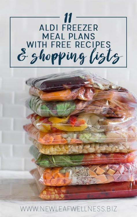 Freezer Meal Plan, Freezer Meal Ideas, Aldi Meal Plan, Freezer Dinners, Crockpot Freezer Meals, Slow Cooker Freezer Meals, Freezer Meal Planning, Printable Recipes, Healthy Freezer Meals