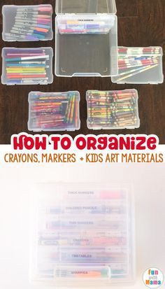 Organize Crayons, Organize Kids Art Supplies, Toddler Art Supplies, Art Supply Storage, Rangement Art, Crayon Organization, Organize Kids, Hack Ikea, Art Supplies Storage