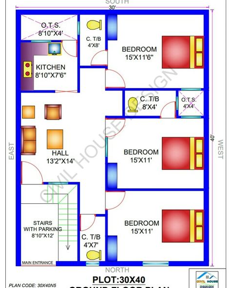 30x40 north facing house plans | 30 by 40 ka naksha | 30*40 house plans | 30x40 Vastu house plans https://youtu.be/3qeyP5tYR_A This is 30x40 vastu house plan north facing. This 30x40 north facing house plan have 3bhk features. This 1200 sq ft house plan are design with vastu shastra with bike parking space. #30x40HousePlan #30x40besthouseplan #30x40northfacehouseplan #30x40housedesign 30x40NorthFace #CivilHouseDesign #HouseDesign 30x 40 House Plans, North Facing House Plan Vastu 30x40, 3 Bhk House Plan Indian Vastu, 30×50 North Facing House Plan, North Facing House Plans Vastu 2bhk, 25×50 House Plan North Facing, 30 40 North Facing House Plans, 20x40 House Plans North Facing, 30×40 House Plan