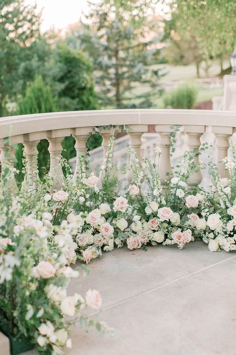 Charming European Inspired Styled Shoot at Vinoski Winery - Burgh Brides - A Pittsburgh Wedding Blog Wedding Staircase, Chateau Style, Staircase Decor, European Wedding, Wedding Ceremony Flowers, Blush Pink Weddings, Ceremony Inspiration, Floral Arrangements Wedding, Ceremony Arch