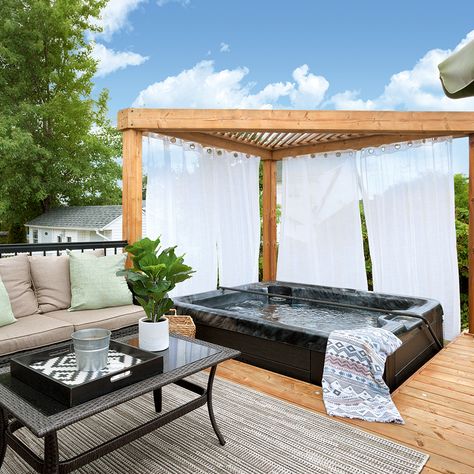 Coin Spa, Hot Tub Surround, Tattoo Garden, Garden Nails, Spa Jacuzzi, Hot Tub Gazebo, Garden Tattoo, Hot Tub Garden, Backyard Buildings