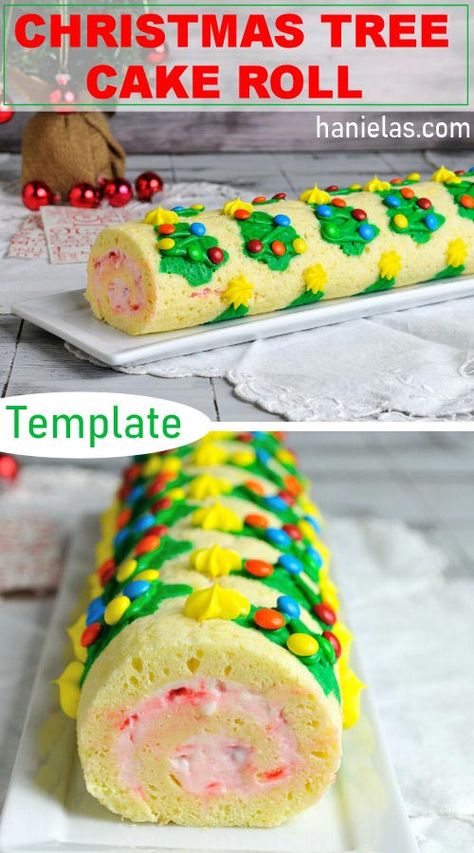 Decorated Cake Roll, Christmas Cake Roll, Jelly Roll Cake, Cake Roll Recipes, Christmas Cake Pops, Pretty Cake, Cake Templates, Patterned Cake, Video Show