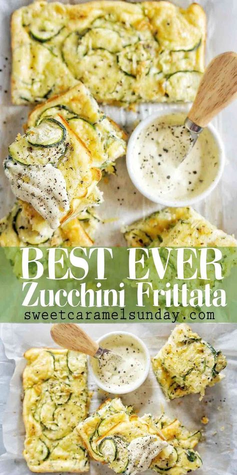 Vegetarian Frittata, Oven Baked Zucchini, Zucchini Frittata Recipe, Easy Frittata, Zucchini Frittata, Yellow Squash Recipes, Oven Baked Recipes, Baked Zucchini, Bake Zucchini