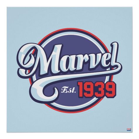 Marvel Est. 1939 Retro Varsity Logo Poster #affiliate , #AD, #Retro, #Varsity, #Logo, #Shop, #Marvel Library Logo, Logo Poster, Retro Typography, Marvel Posters, Retro Sport, Marvel Wallpaper, Retro Logo, Typography Logo, Emblem Logo