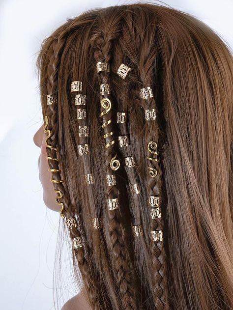 Free Returns ✓ Free Shipping On Orders $49+ ✓. 28pcs Spiral Hair Clip- Hair Clips at SHEIN. Hair Charms, Fest Outfits, Viking Hair, Hippie Hair, Penteado Cabelo Curto, Festival Hair, Hair Rings, Hair Strand, Hair Beads