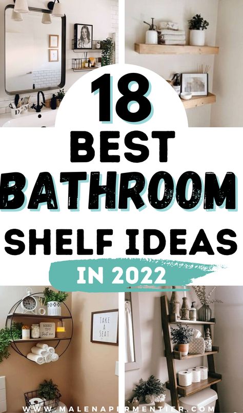 Bathroom Shelf Decor Ideas, Decorating Bathroom Shelves, Bathroom Shelf Ideas, Shelf Decor Ideas, Small Bathroom Shelves, Shelves Above Toilet, Shelves Over Toilet, Bathroom Shelves Over Toilet, Diy Regal