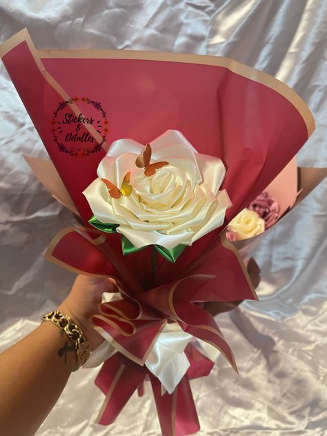 Single Eternal Rose Bouquet, Single Ribbon Flower Bouquet, Single Eternal Rose, Single Ribbon Rose, Single Rose Bouquet Wrapped, Eternal Ramo, Forever Rose Bouquet, Eternal Bouquet, Single Rose Bouquet