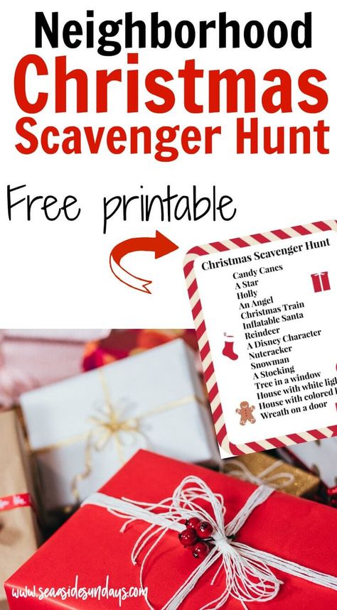 Neighborhood Christmas Scavenger Hunt, Social Media Scavenger Hunt, Christmas Scavenger Hunt For Kids, Birthday Treasure Hunt Clues, Printable Christmas Scavenger Hunt, Neighborhood Ideas, Neighborhood Scavenger Hunt, Neighborhood Activities, 21st Birthday Checklist