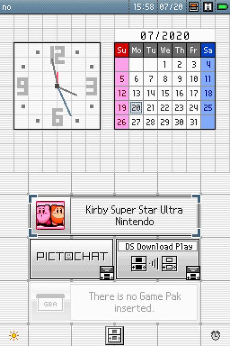 never obsolete - Nintendo DS main menu Nintendo Ds Games, Nostalgia Aesthetic, Nostalgia Core, Retro Gadgets, Ds Games, 2000s Nostalgia, Main Menu, Iphone Design, Nintendo Ds
