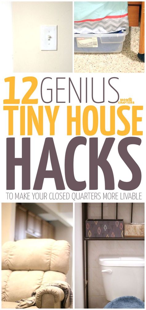 You'll love these genius tiny house hacks for keeping a small apartment organized and neat. These home organization tips also teach little DIY tricks and tools for making a small house feel bigger. Tiny House Organization Hacks, Apartment Hacks Organizing, Tiny House Organization, Small House Storage, Tiny House Hacks, Small Apartment Organization, Home Organization Tips, Small House Organization, Wohne Im Tiny House