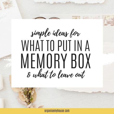 If you're stuck on what to put in a memory box that you want to create, then this article will really help! It has loads of ideas to create a perfect box of memories that's not too big, and has ideas for things to put in a memory box - for all parts of life. Simple ideas, but oh - so effective! (and there are also some great ideas for what NOT put in as well) Wedding Memory Box Ideas, Memories Box Diy, Box Of Memories, Shadow Box Memory, Personalised Memory Box, Wedding Memory Box, Memories Box, Kids Memories, Boxing Quotes