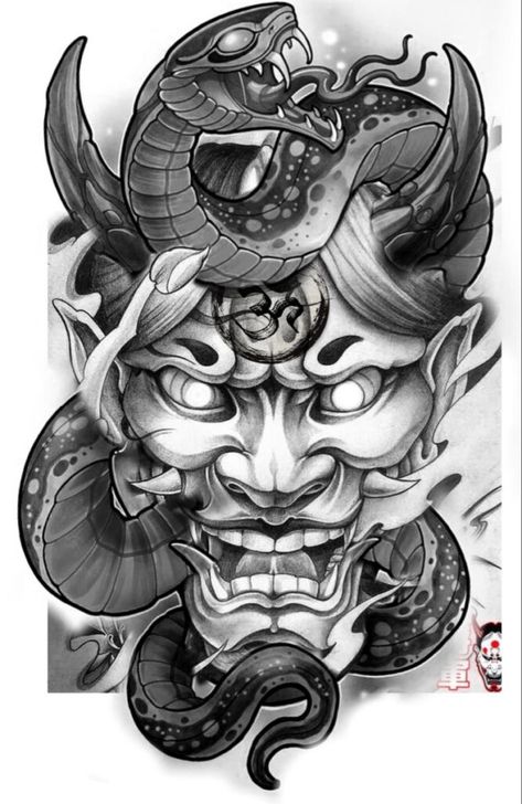 190+ Oni Mask Tattoo Designs with Meaning(2023) - TattoosBoyGirl Hannya Maske Tattoo, Tato Geisha, Hannya Maske, Samurai Mask Tattoo, Tato Mandala, Japanese Mask Tattoo, Oni Mask Tattoo, Oni Tattoo, Hannya Mask Tattoo