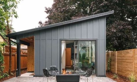 Backyard Guest Houses, Backyard Studio, Accessory Dwelling Unit, Backyard Office, Local Beer, Casa Container, Home Addition, You're Invited, Casual Evening